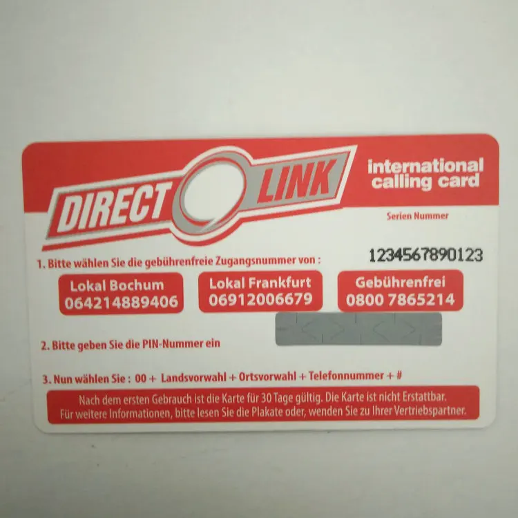 
PIN code card 