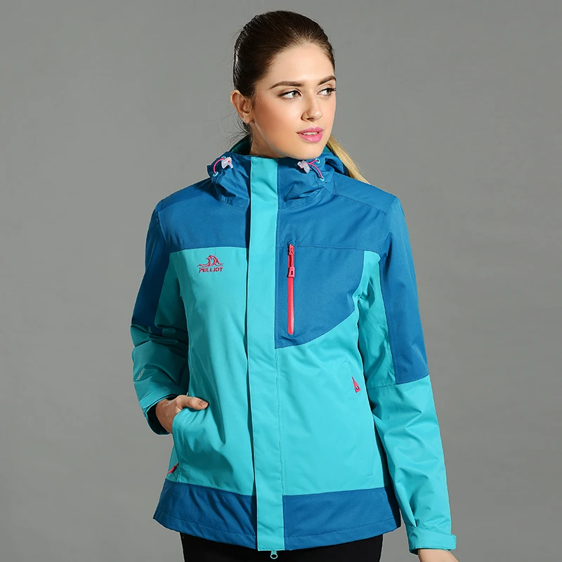  Модное контрастное дизайнерское зимнее пальто со швом Мужская водонепроницаемая пуховая куртка 3 в 1