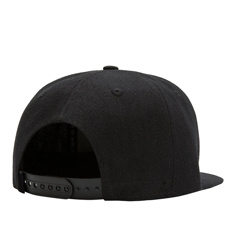 High quality flat letter embroidered yupoong wholesale plain cap black snapback hat