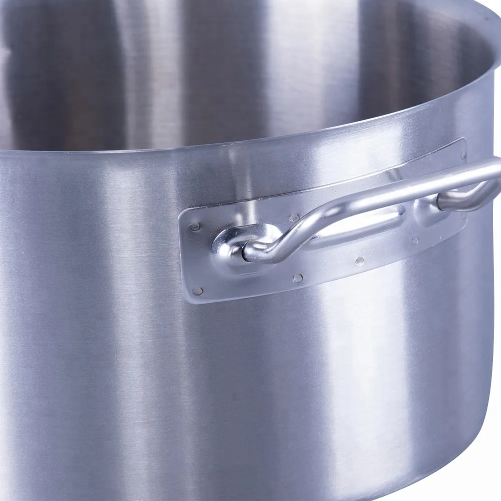 Pots Cookware Sets Polish Finished Cooking Pot Aluminum and SS430 Stainless Steel All-season 03 Style SS443, SS304 28*16cm 0.6mm