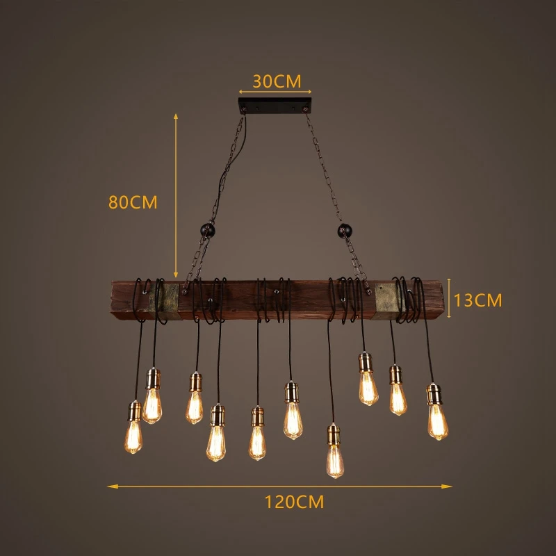 
Antique Rustic Wooden Decoration Industrial Edison Bulbs pendant light 