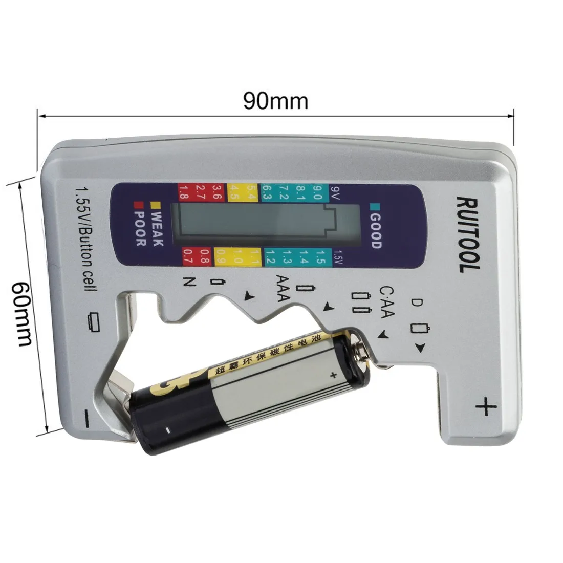 pedkit Probador de bater/ía Lipo,Comprobador de Capacidad de bater/ía Digital Probador de Voltaje de bater/ía Retroiluminaci/ón LCD para LiPo Life Li-Ion NiMH Nicd