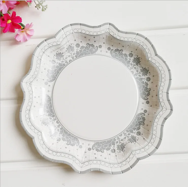 
Custom Vintage Flower Disposable Party Dessert Cake Plates 