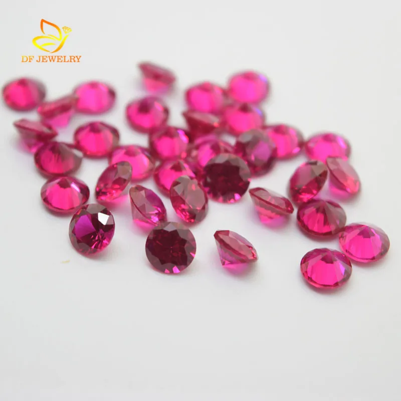 High Quality Round Synthetic Red Corundum Stone