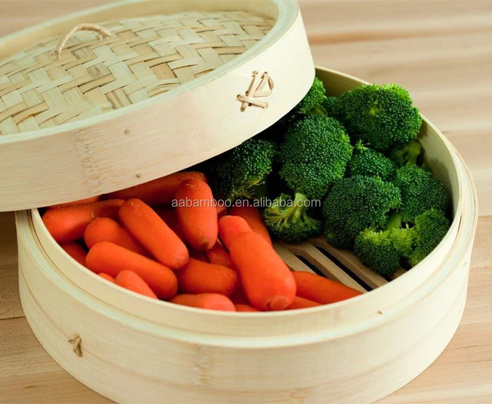 wholesale kitchen eco friendly wood bamboo steamer basket
