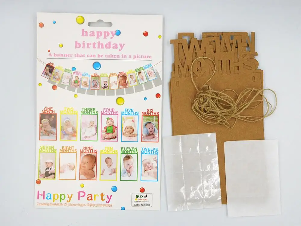 baby shower photo frame  Photo Banner Baby Girl Boy First Birthday Party Decorations Baby Photo Frame Party Home Decor