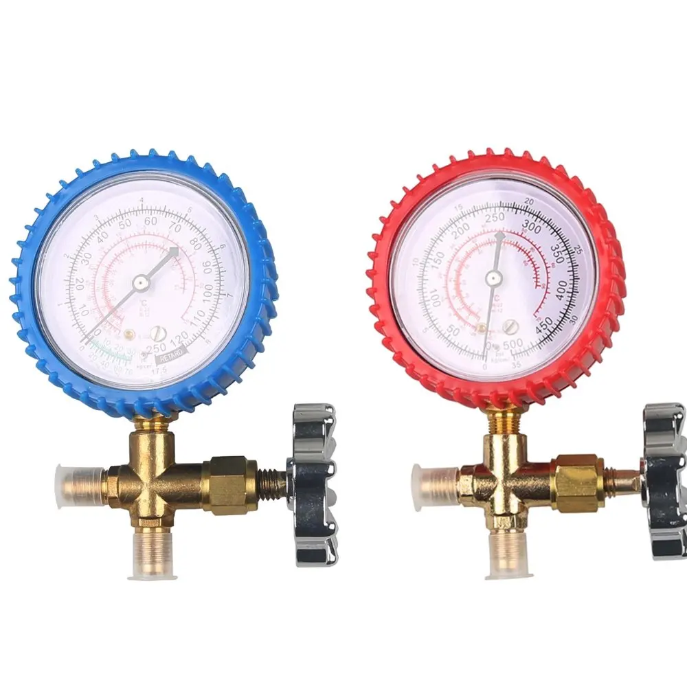 
R22 R134a R410a manifold gauge refrigeration pressure gauge with hose 