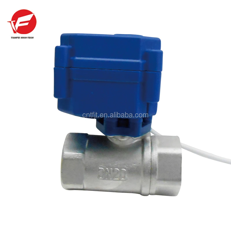 CWX-15Q/N 2-way electric water valve stainless steel material 3/4' DN20 automatic valve actuator DC12v with three wires CR02
