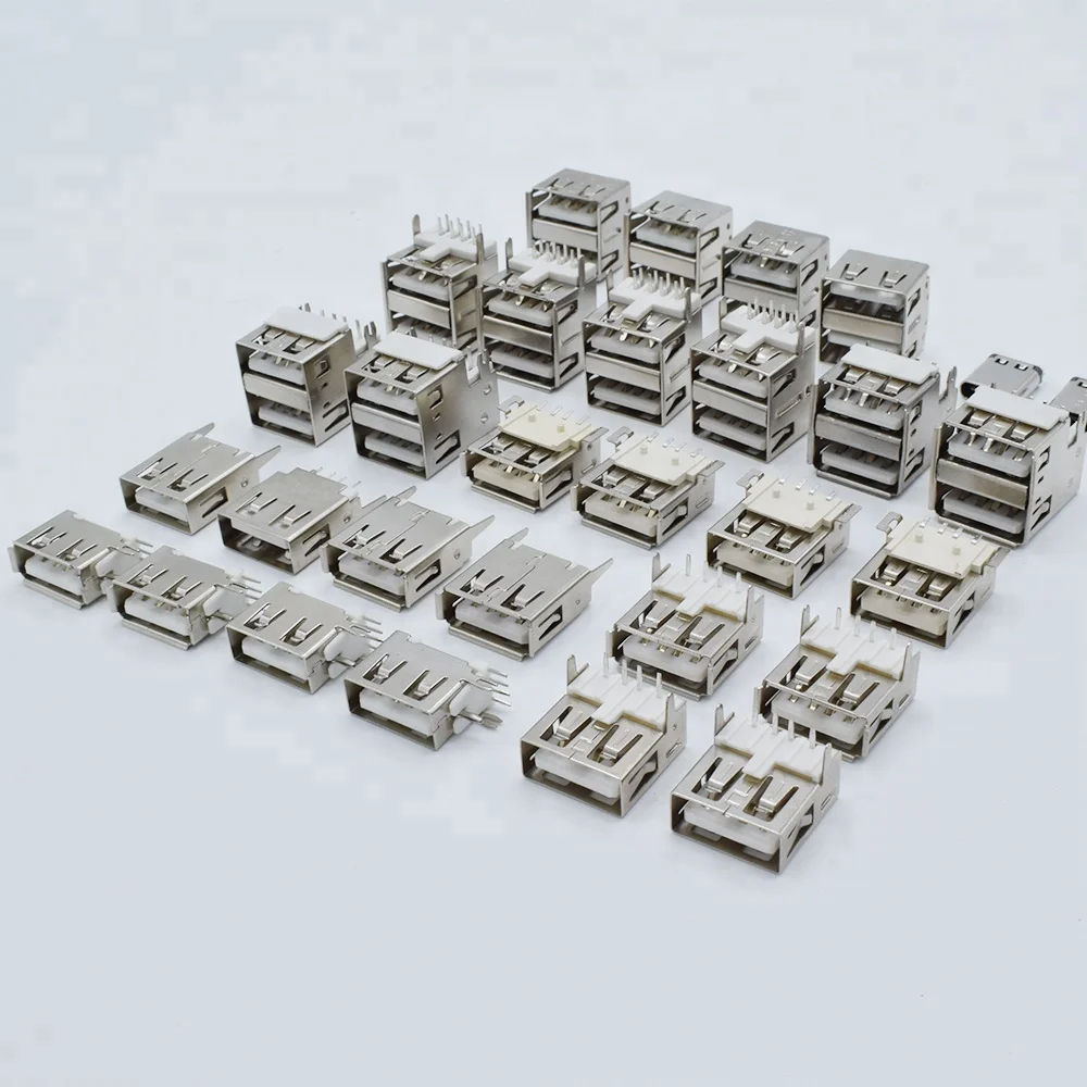 
Short body 4 Pin USB 2.0 Type-A Female Connector Ports Replacement Right Angle Socket 
