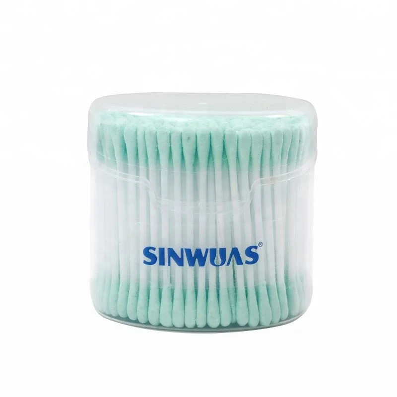 Colored cotton plastic stick environmental soft smooth swab with cotton