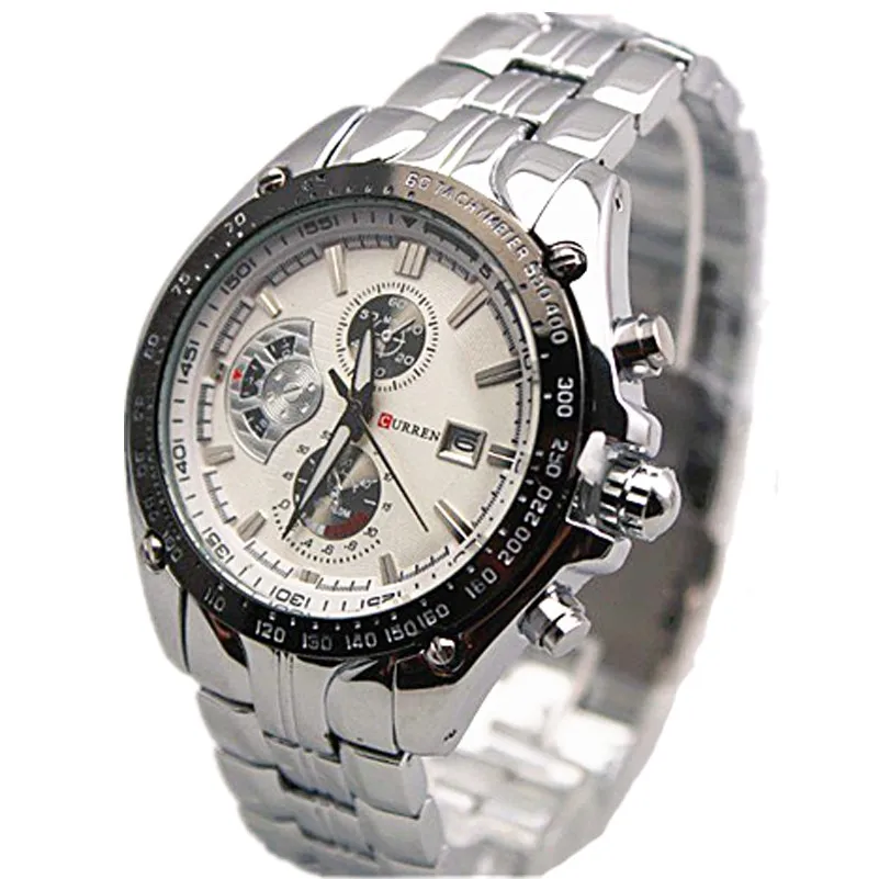 Top sale curren men watches  japanese movement steel band date sport waterproof fashion stainless steel Mens curren 8083 watch