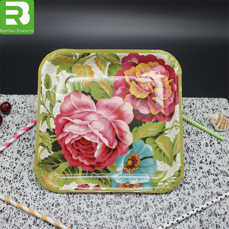 
 Одноразовое пищевое сырье с золотым покрытием, бумажная тарелка для вечеринки/dinne  