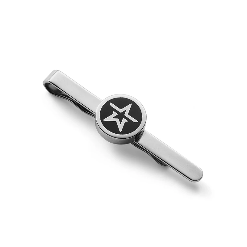 
Hot Sale Simple Clip On Tie Mens Suit Metal Blank Black Enamel Tie Clip With Custom Logo 