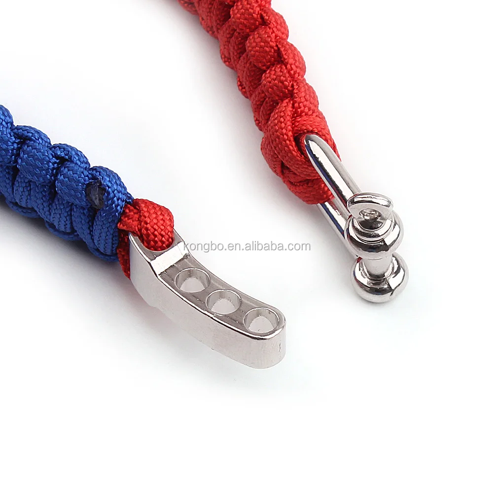 KongBo wholesale outdoor adjustable metal buckle paracord bracelet clasp for american flag