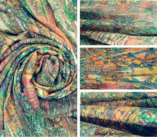 Индивидуальный дизайн цифровой печати, жоржет атласная шелковая ткань для платья