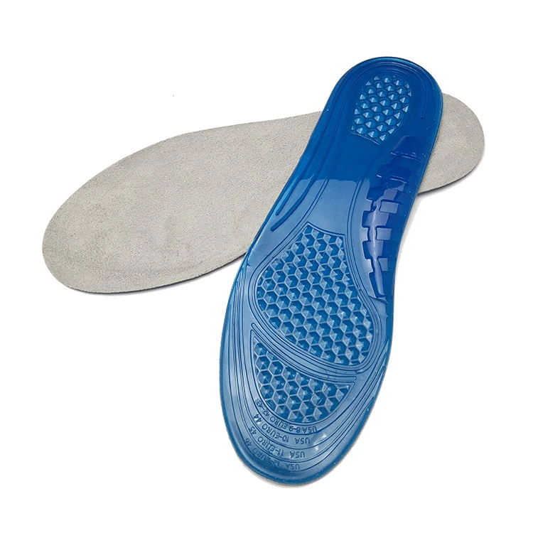 footwear unisex free cutting lines stretchy gel cushioning shock absorbing silicone insole for shoe