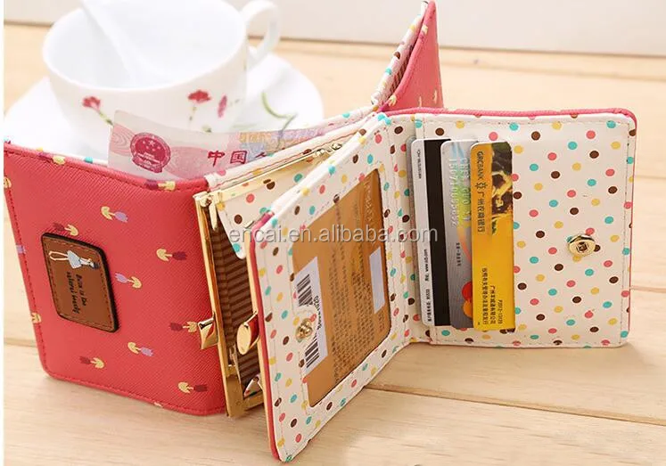 Маленький кошелек Encai из искусственной кожи, кошелек для подростков и студентов, милый кошелек для девочек