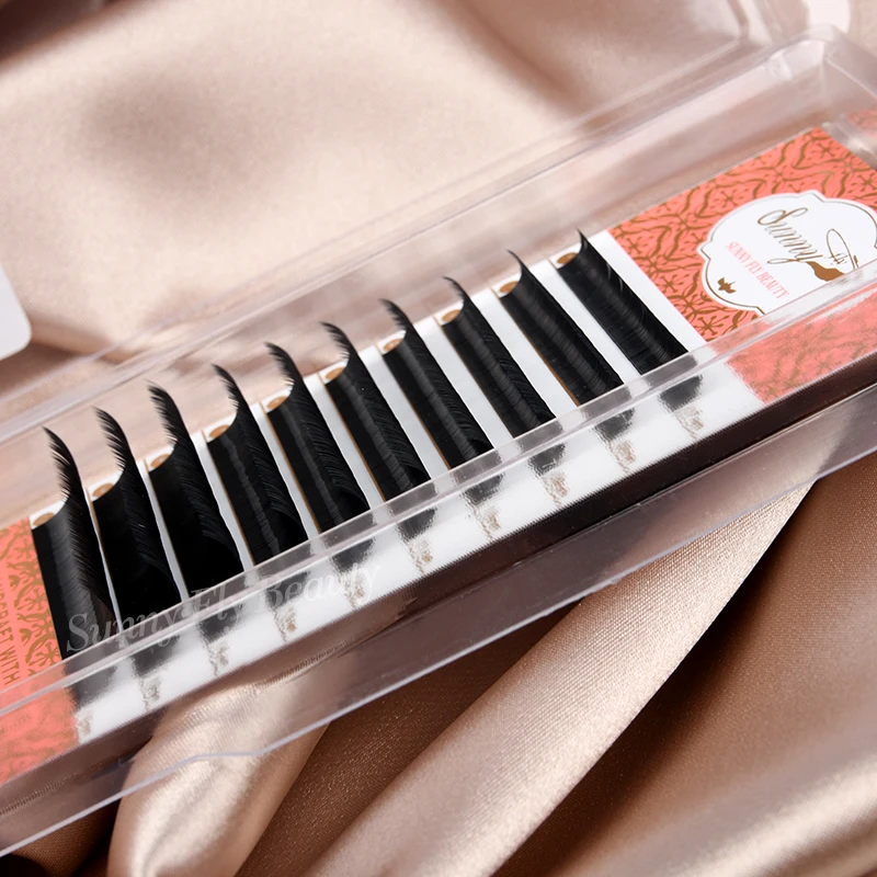 
Premium synthetic trays mink lashes .23 luxury private label eyelash extension with your logo 