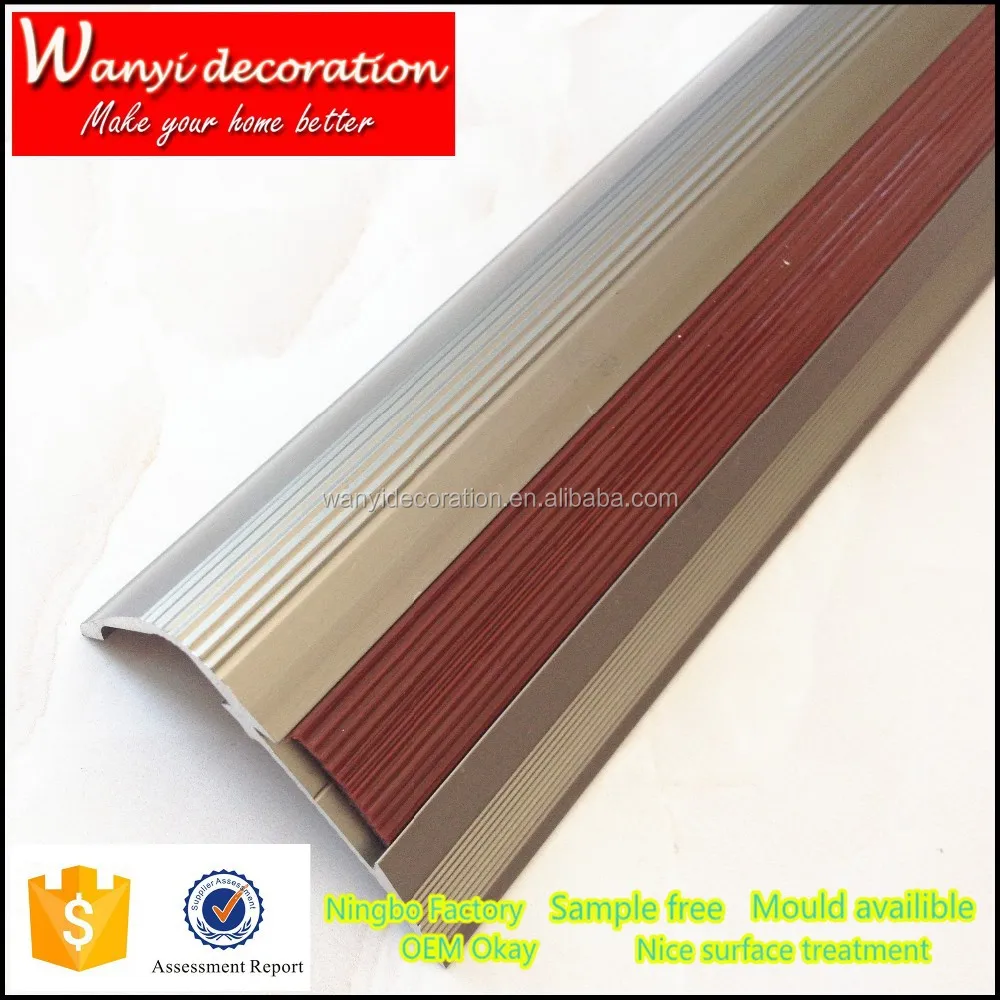 Aluminum and rubber floor trim, stair tread