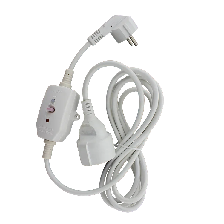 White Male plug with cable