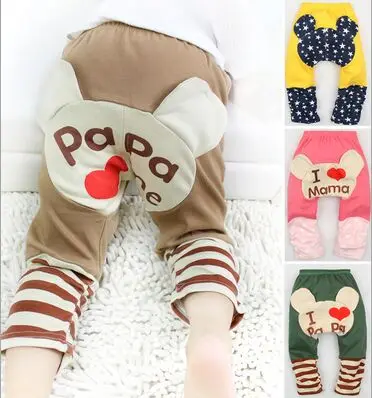 1pcs Bear Pink Cute Pattern Kid Toddler Unisex Boy Girl Baby Legging PP Pant Trousers S