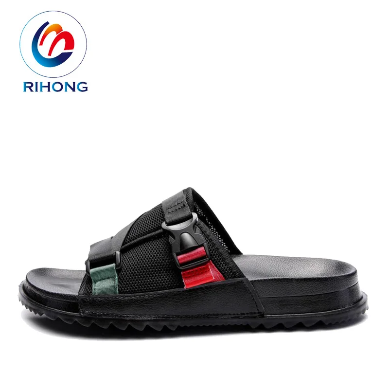 hot selling popular plain black eva pu designer sole wholesale cheap men room slipper