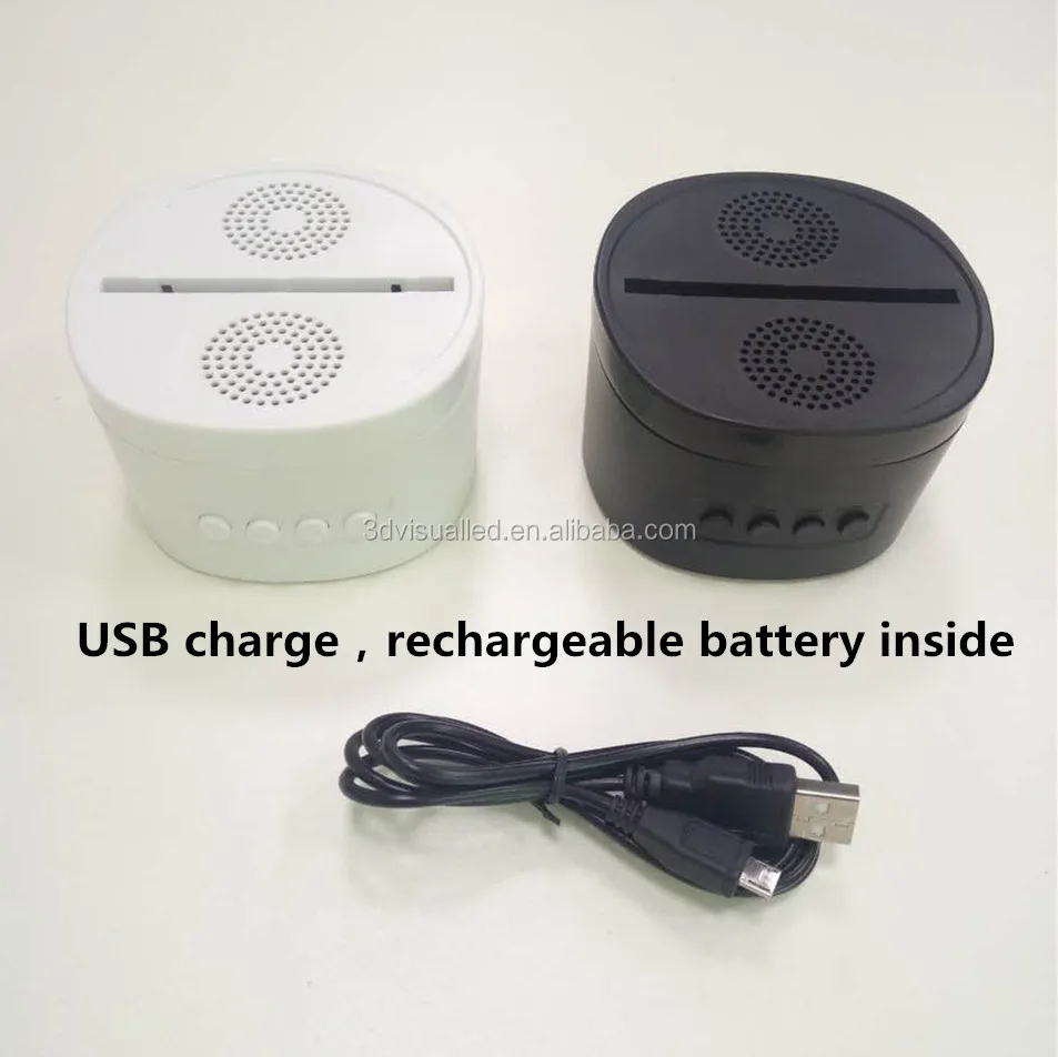 No MOQ Creative gift speaker 3d lamp night light speaker LED hologram night light base