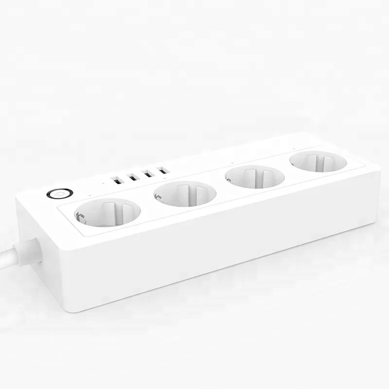 wifi electric smart home automatic cable plug socket switch outlet power strip App Alexa Google 10Amp Tuya remote voice