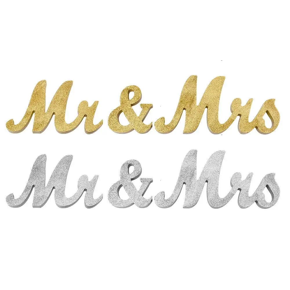 
mr & mrs large wooden alphabet letters for Wedding Table Decorations 