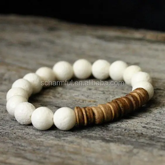 ST0044-1 Coconut Beaded Stretch Bracelet Yoga Bracelet