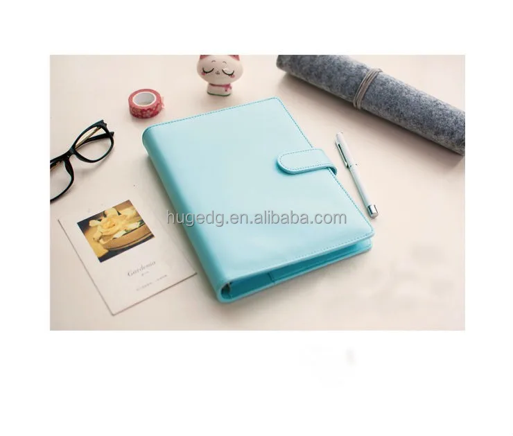 Cute fancy PU girls school notebook with colorful paper