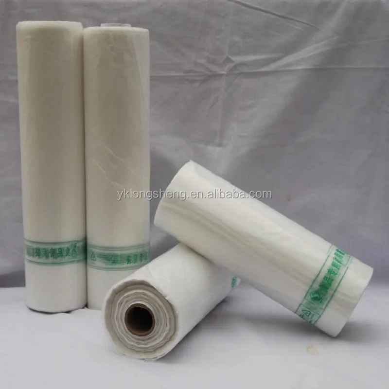 
clear customized size plastic rolling bags for supermarket 