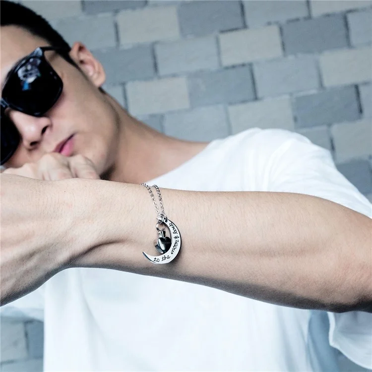 Trendy Hot Sale Products I Love You To The Star Moon And Back Stainless Steel Necklace