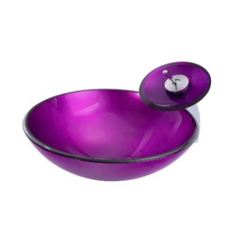 Tempered Glass Bowl  Bathroom Vanity Wash Basin Sink