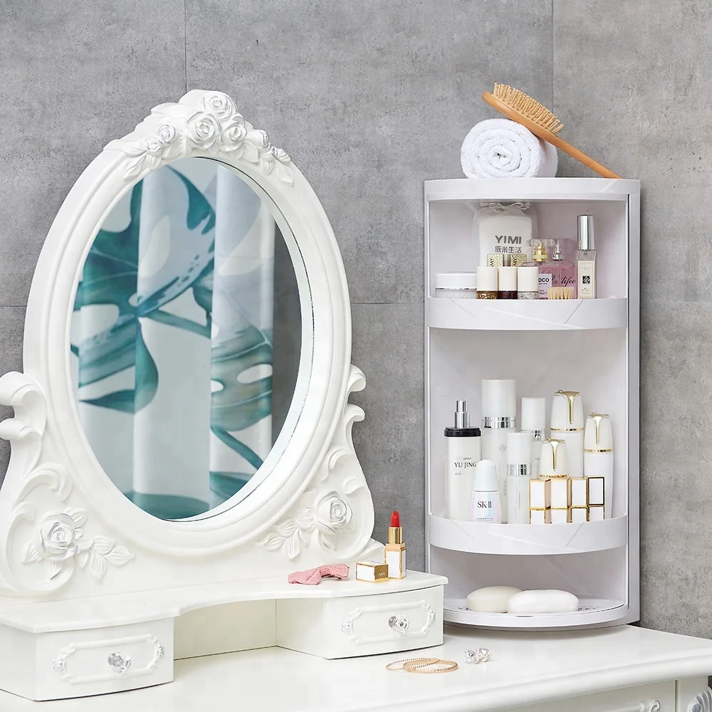 Plastic Elegant 360 Degree Rotation Bathroom Corner Organizer