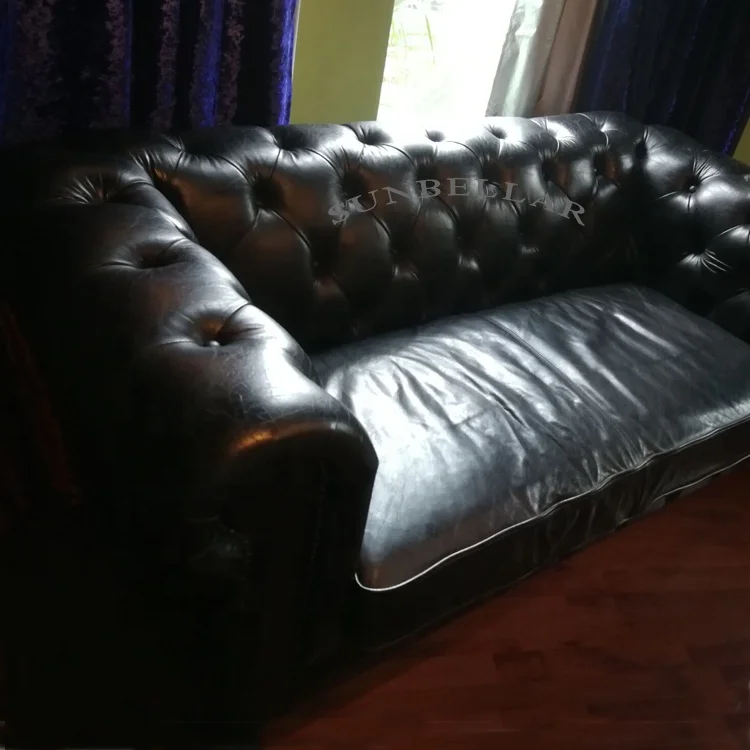 
office sofa genuine leather tufted chesterfield leather sofa sets for living room couch sofa 