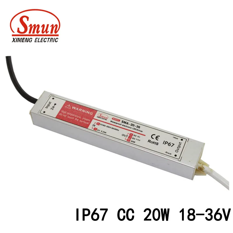 SMUN SMA-20-36 18-36VDC 0.55A 20W IP67 Waterproof Constant Current LED Driver