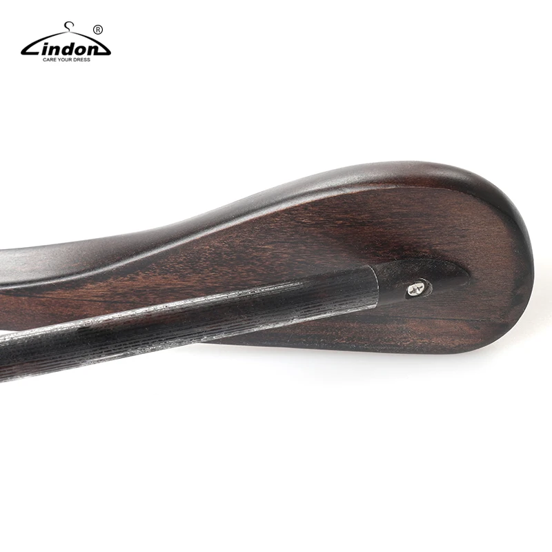 Assessed Supplier LINDON Retro Finished Broad Extra Wide Shoulder Deluxe Wooden Suit Coat Hangers with Bar