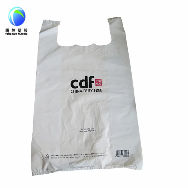 50 Micron Cheap HDPE Disposable T Shirt Plastic Bag on Roll
