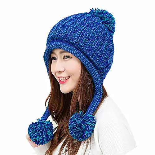 Wholesale Winter Windproof Warm Hat Knit Warm Hats Outdoor Women Beanie Knitted Hat Plain Dyed 100% Cotton Unisex COMMON