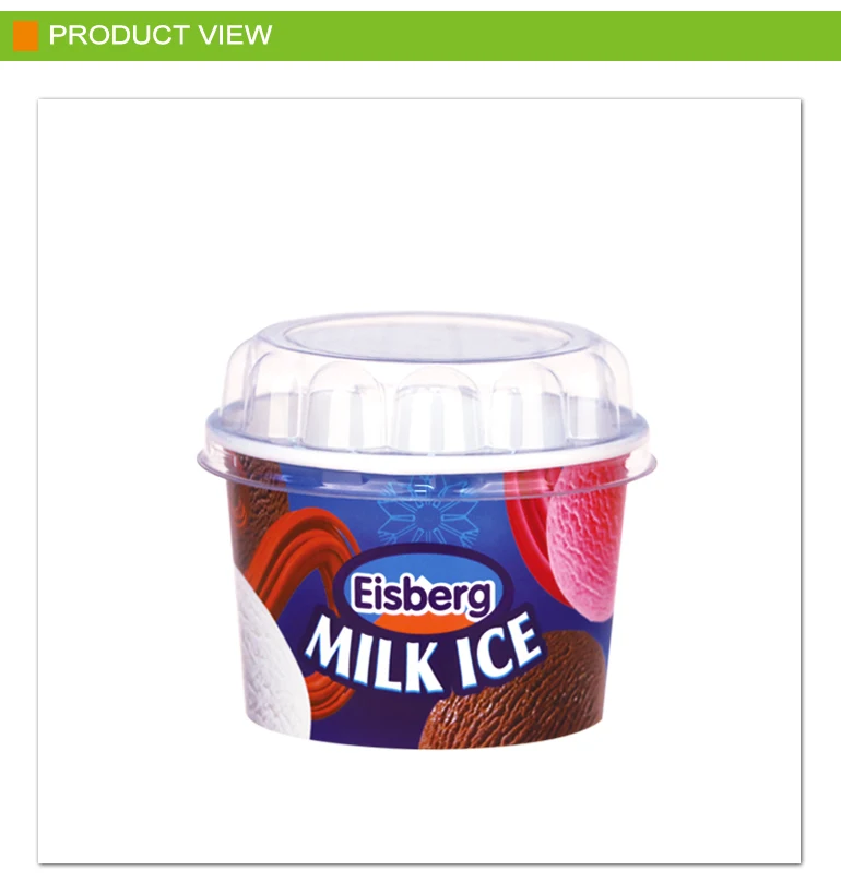 7oz ice cream packaging paper cup with lid and spoon