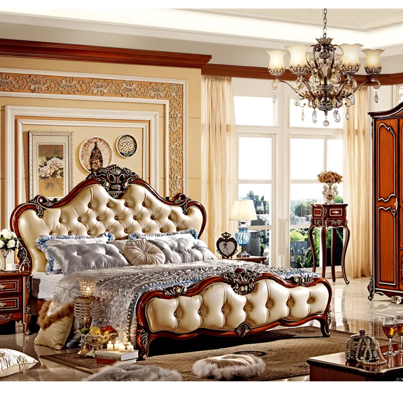 American antique brown color marble dining table and chairs set