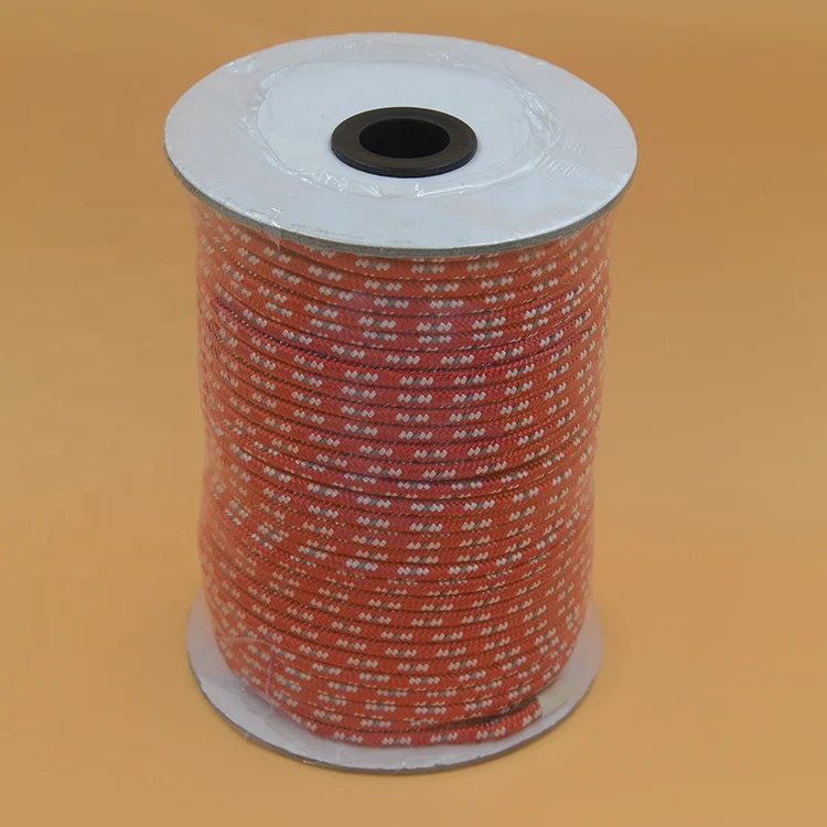 
reflective polyester braided tent cord lien rope cone winded rope 