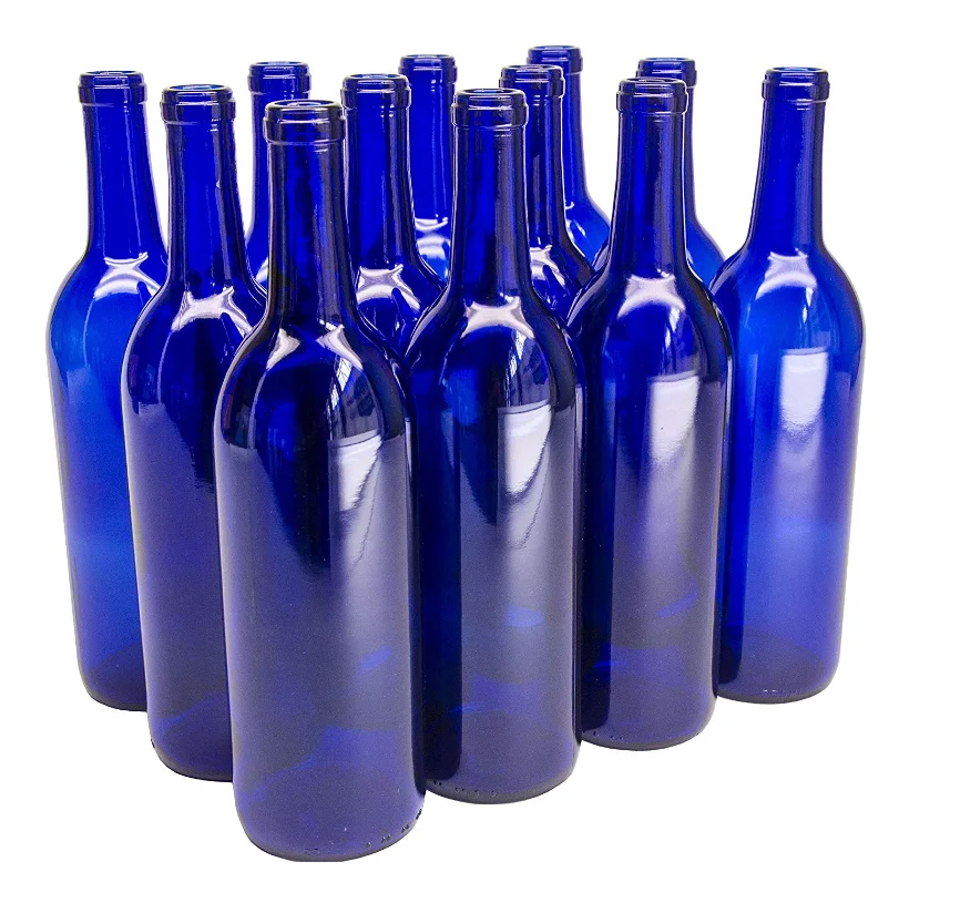 750ml glass bordeaux wine bottle flat bottom cork finish