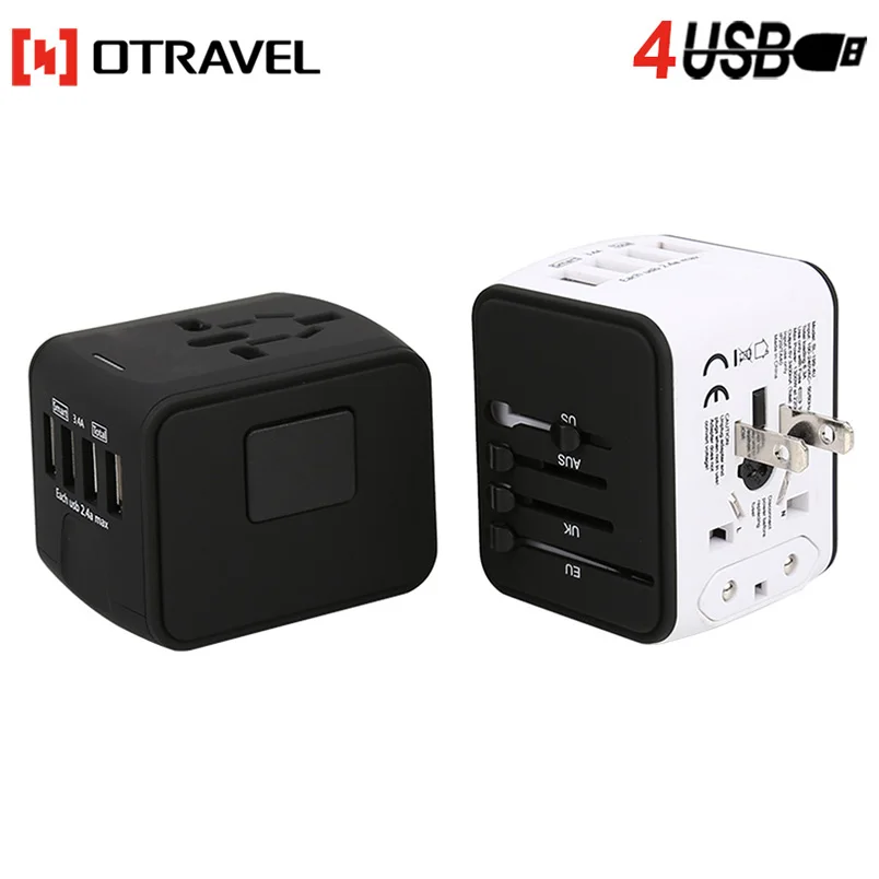 Otravel 2021 new arrival smart 4 usb port travel plug adapter  travel power adapter universal