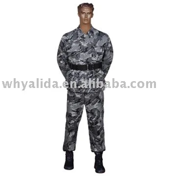 Poly/Cotton Twill/Ripstop Gray Digital Woodland Camo Suit BDU Uniforms