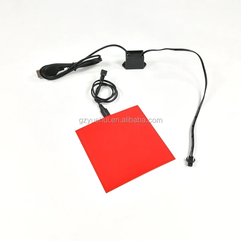 6 Colors Choice 10*10cm EL Panel with DC-5V Steady on Inverter EL Backlight EL Sheet Cuttable Car Flashing Panel Tape