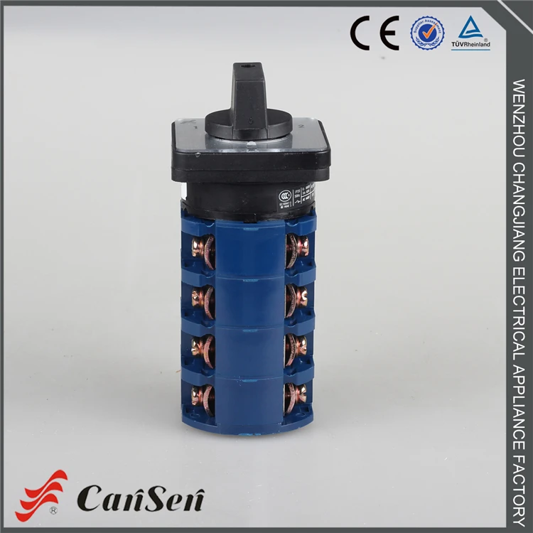 Cansen switch LW26-63 1-0-2 4 Pole rotary cam changeover switch control motor welding machine rotary cam switch