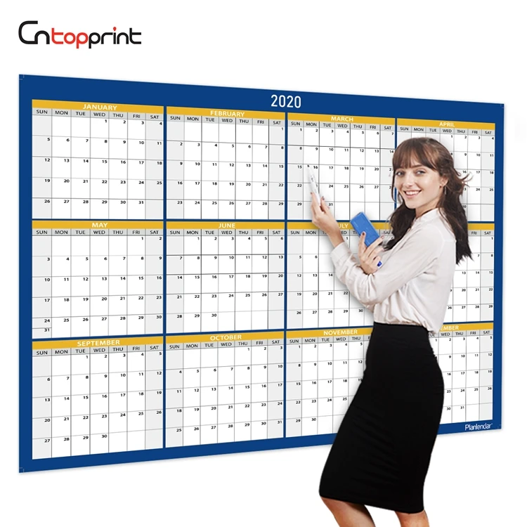 Year At A Glance Personalized Custom Large 12 Month Dry Erase Wall Calendar