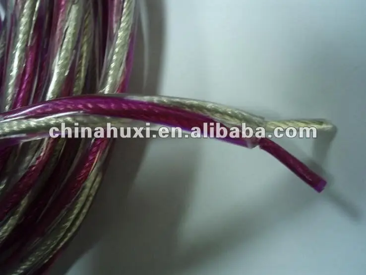 Прозрачный 2 ядра витой кабель динамика